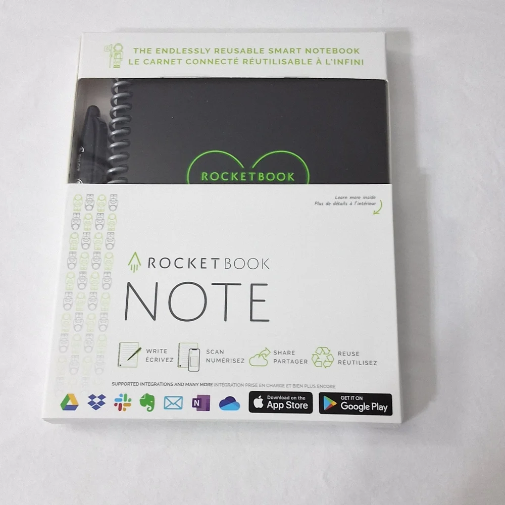 Rocketbook Note Smart Reusable Spiral Notebook, Dot-Grid and Lined, 5